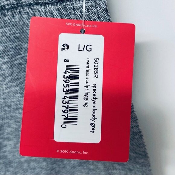 SPANX Leggings Size L Women’s Seamless Sculpt Spacedye Cloudy Gray NWT - Picture 5 of 12